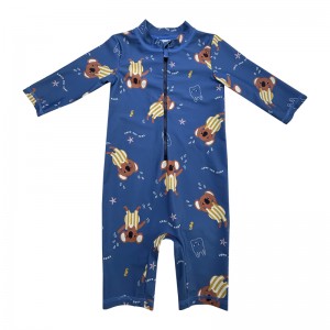 Costumi da bagno per bambini con cerniera stampata con stampa a cartone animato