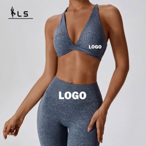 SC1054 Yoga Set Fitness Woman 2024 Sport Bra e leggings Stampa Fitness Yoga Wear Gym Female Set femminile