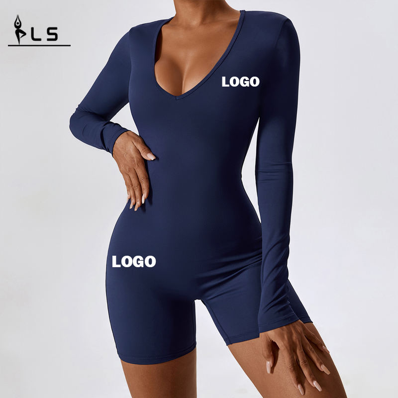 SC1079 OEM LOGO personalizzato Custom Sec Sed Sleeve Bodysuits Gym Workon Bodycon Active abbigliamento da un pezzo