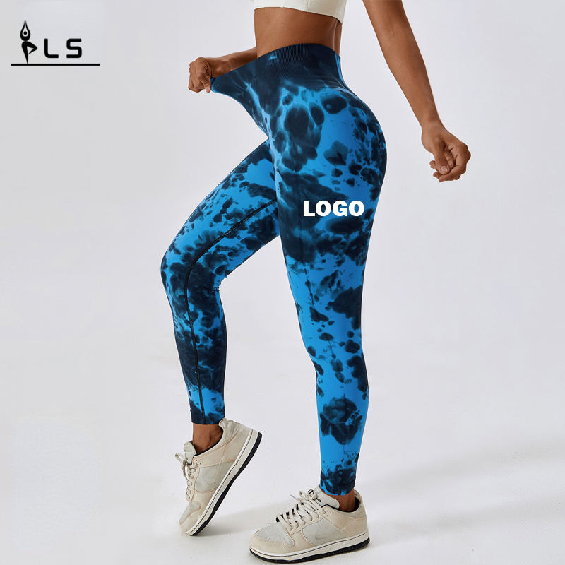 SC10123 GYM Fess Fitness Fitness Leggings Pantaloni Donne Scrunch Women Leggins Yoga Tie Dye Pants Flegings