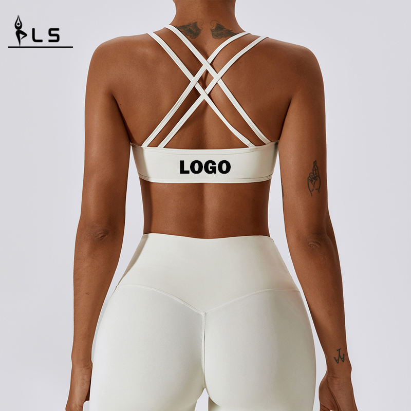SC10137 Logo personalizzato Donne allenamento reggiseno sport reggiseno all\'ingrosso a compressione coltivata rapida reggiseno sportivo sexy imbottito