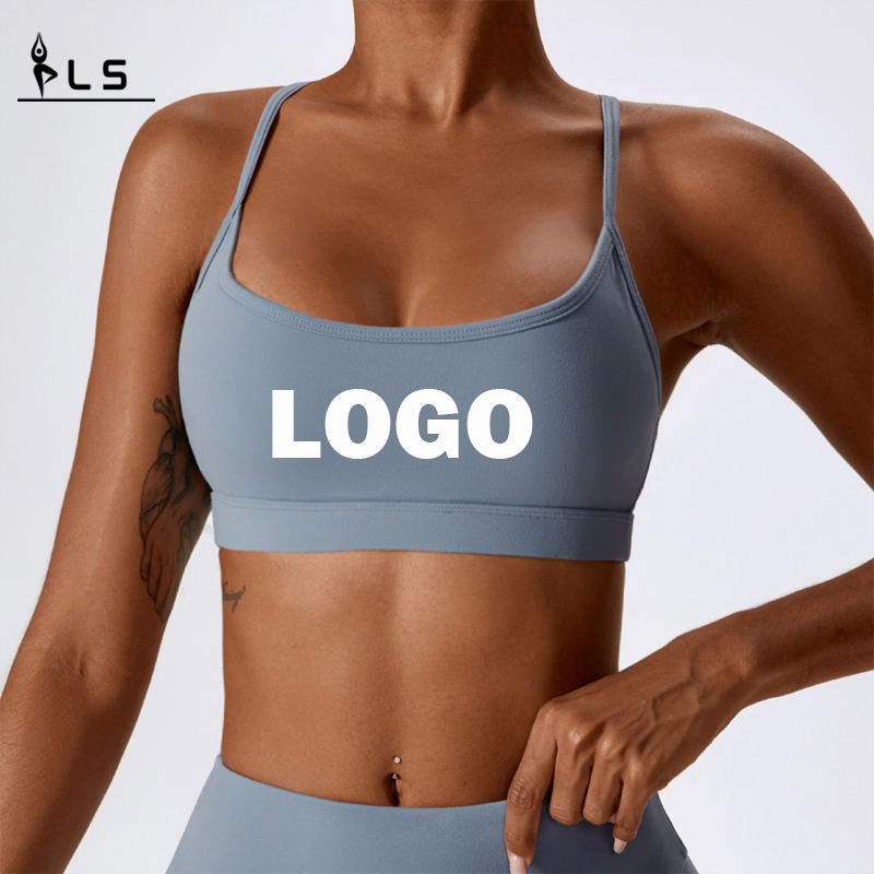 SC10164 Cross Back Yoga Sports reggiseno ad alto impatto Logo imbottito Women Workout Sports Reggiseno all\'ingrosso Yoga Crop