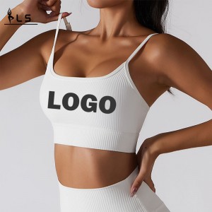 SC10174 BRA SPORT WHITE Active Wear Private Label Gym Yoga Bras Sexy Strappy Custom Sports Reggiseno per donne