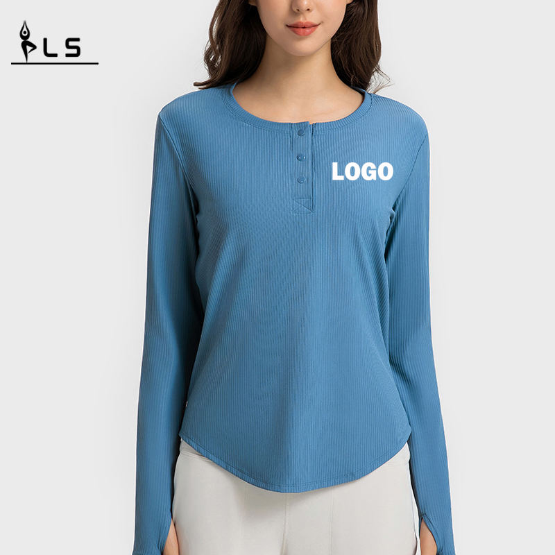 SC102613 Shirt da yoga a manica lunga yoga magliette fitness che corre t-shirt t-shirt t-shirts da donna a maniche lunghe