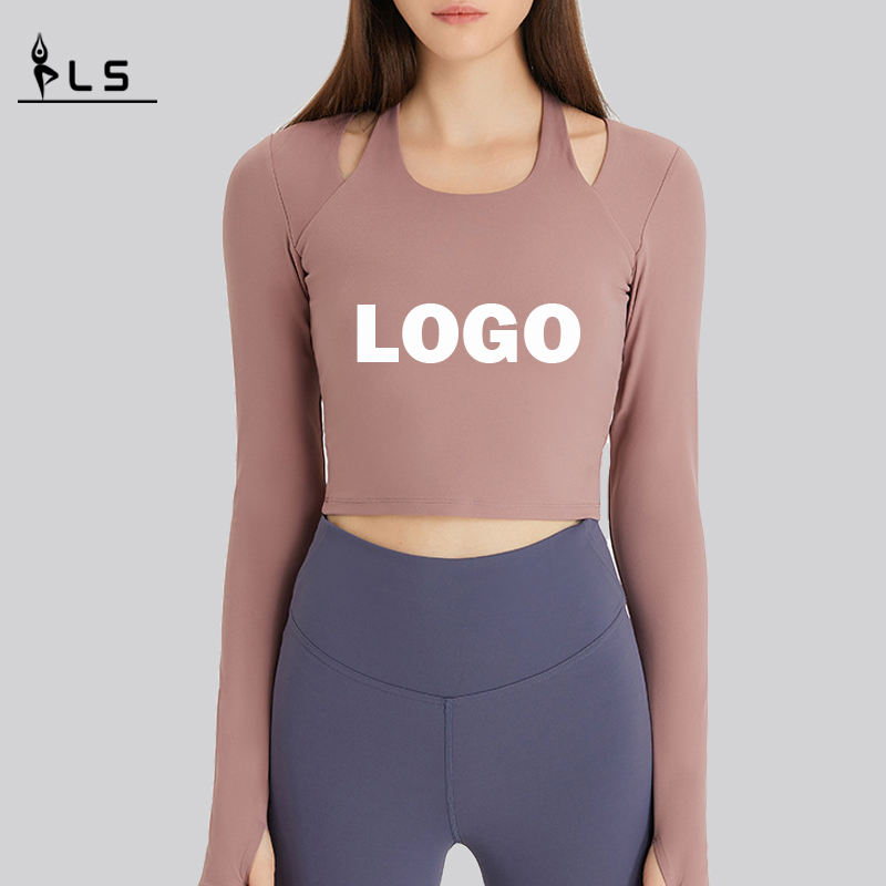 SC10273 LOGO Custom Yoga T-camicie fitness che corre magliette a scollo tondo donna camicia sportiva a manica lunga per donne